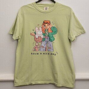 Comfort Colors “Have a Nice Day” Graphic Tee – Size M | Green Bunny Streetwear